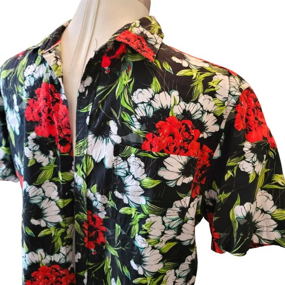 Zip Code Ricky Bingh Spring Blooms Hawaiian Shirt Mens Large Slim Fit JJ3007 - Picture 3 of 7